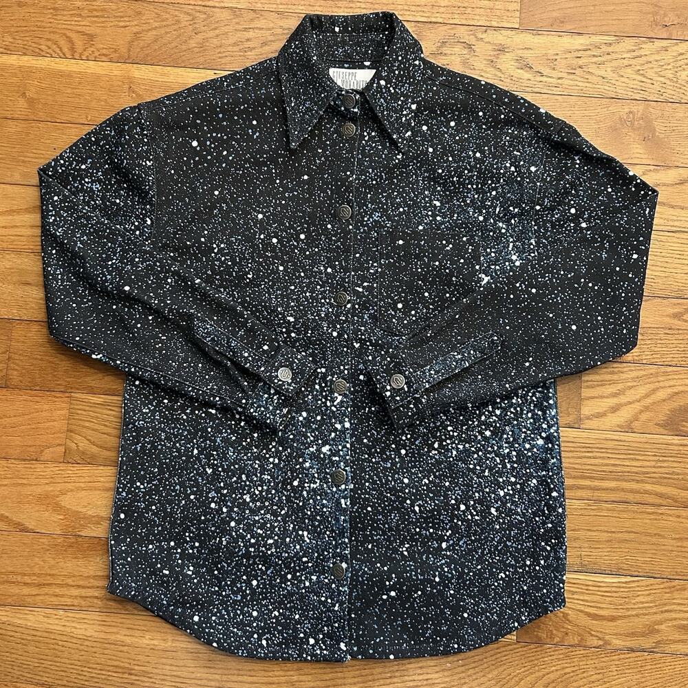 $700 Giuseppe Di Morabito Constellation Print Bedazzled Shirt Jacket 36 Small